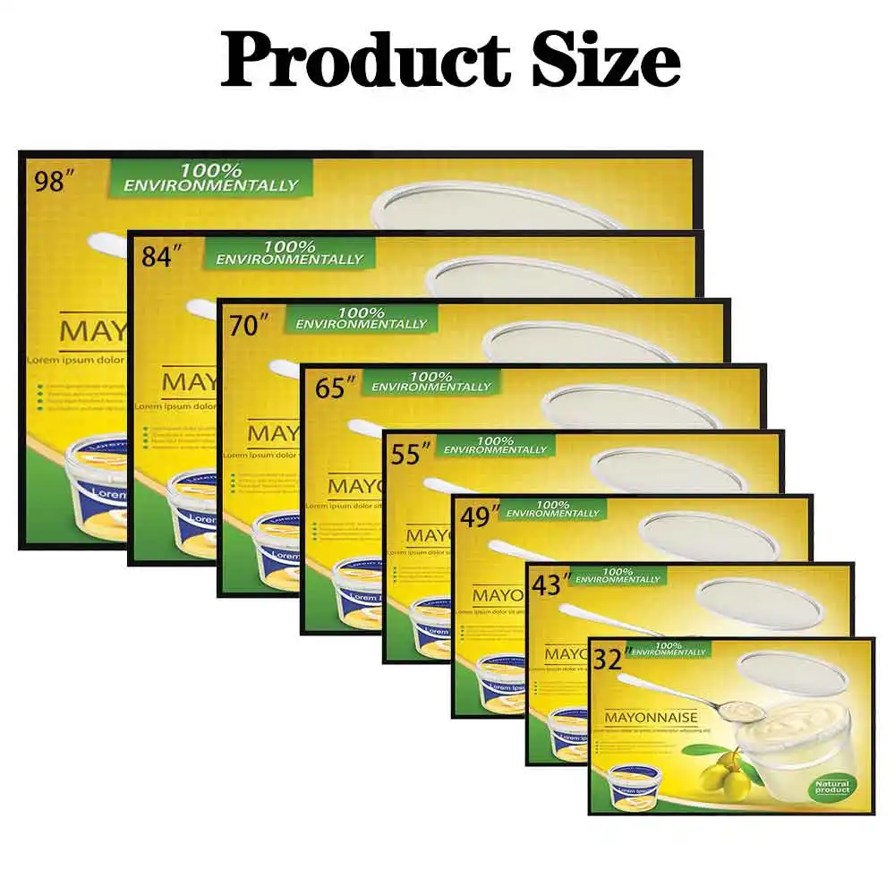 43 49 55 65 inch 1080p indoor smart lcd board android wall mounted displays monitors advertisements digital signage display
