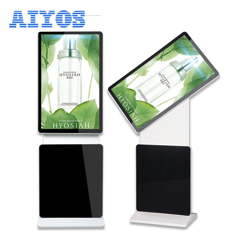 Floor standing vertical rotate tv touch screen kiosk digital kiosk signage 43/55 inches