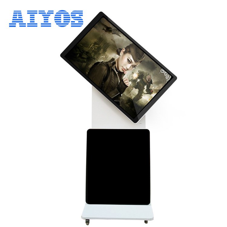 Floor standing vertical rotate tv touch screen kiosk digital kiosk signage 43/55 inches