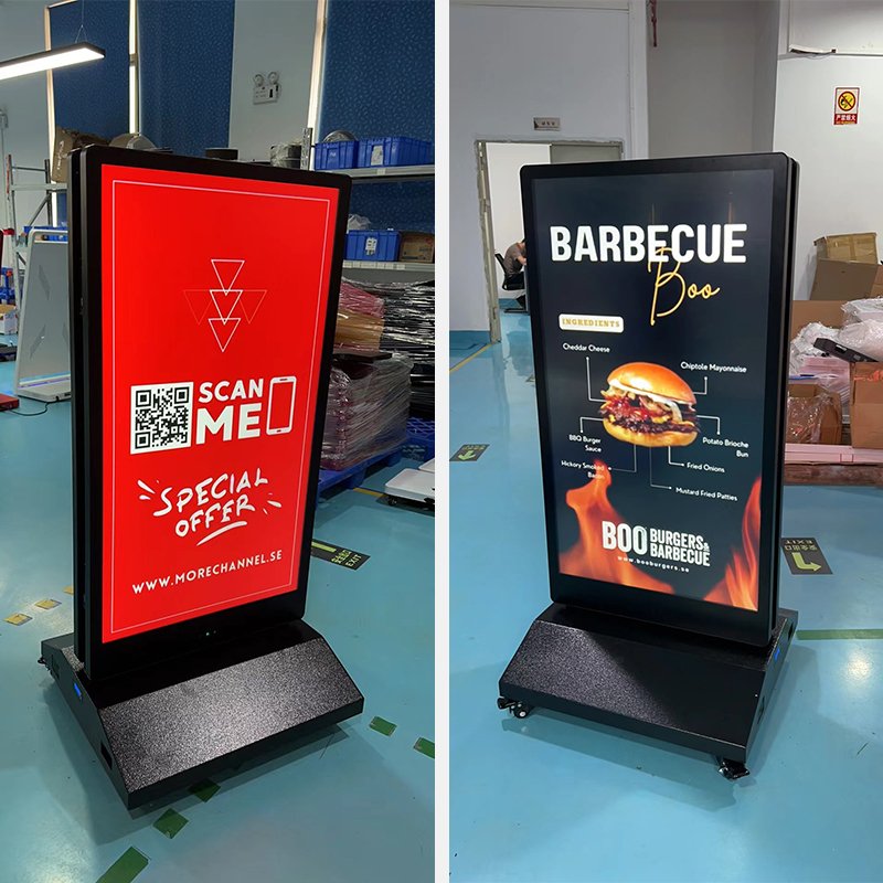 Waterproof 43 inch Outdoor Dual-sided Advertising Player Recharge Portable Digital Signage and Display Mobile Video Boards