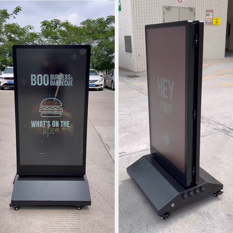 Waterproof 43 inch Outdoor Dual-sided Advertising Player Recharge Portable Digital Signage and Display Mobile Video Boards
