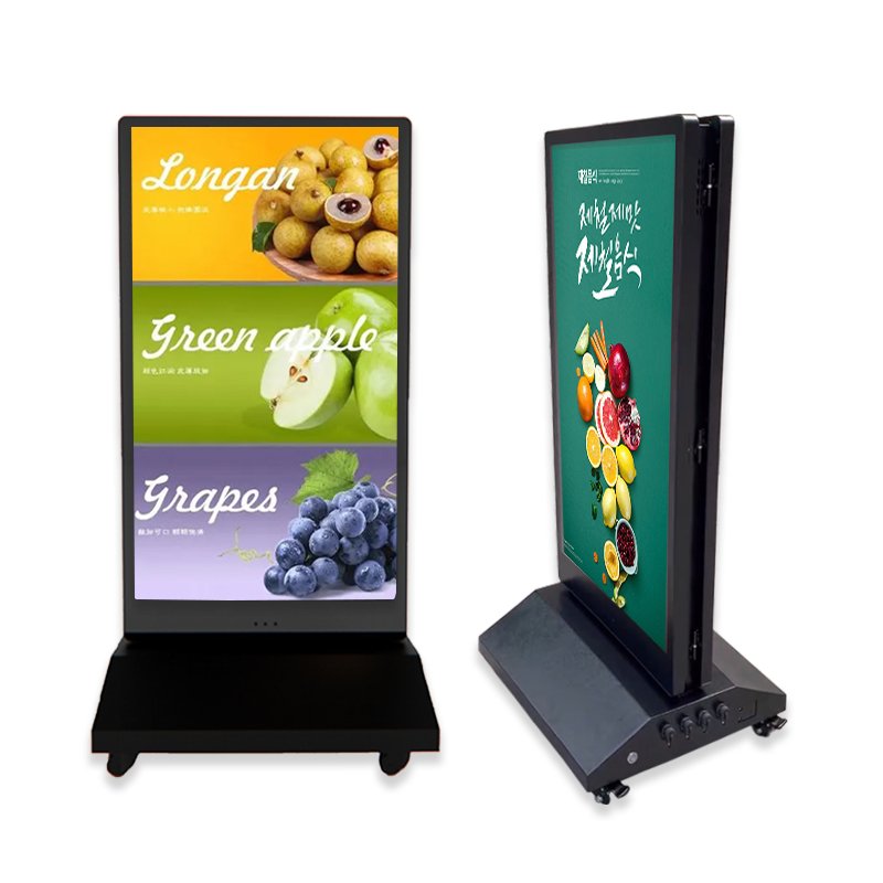 Waterproof 43 inch Outdoor Dual-sided Advertising Player Recharge Portable Digital Signage and Display Mobile Video Boards