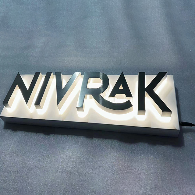 stainless steel backlit logo metal LED letter signs outdoor 3d logo signs led illuminated signboard custom led sign for business