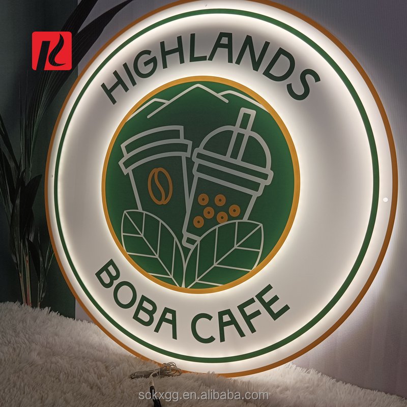 Kexian Custom Shop Business Acrylic Logo LED Backlit 3D Wall Led Sign Board Illuminated Logo Sign Indoor