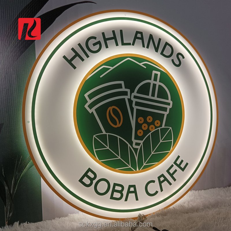 Kexian Custom Shop Business Acrylic Logo LED Backlit 3D Wall Led Sign Board Illuminated Logo Sign Indoor