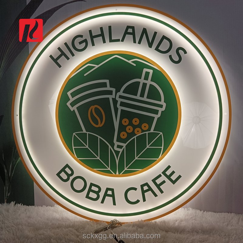Kexian Custom Shop Business Acrylic Logo LED Backlit 3D Wall Led Sign Board Illuminated Logo Sign Indoor