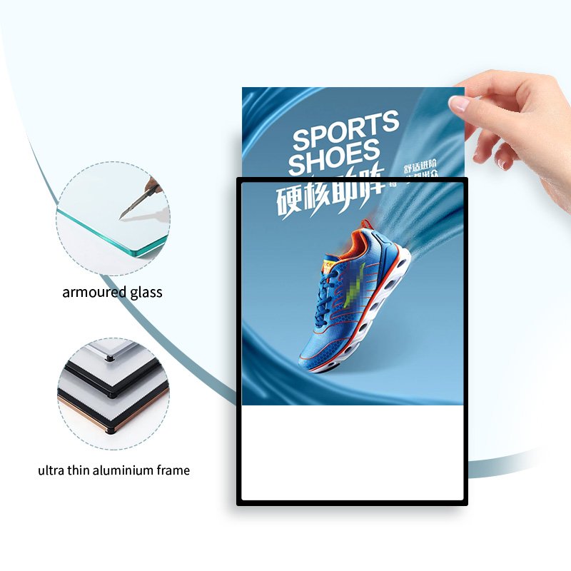 Ultra Slim Aluminum & Tempered Glass LED Menu Board A1/A2/A3/A4 Advertising Light Boxes for Indoor Use Restaurants Made Acrylic