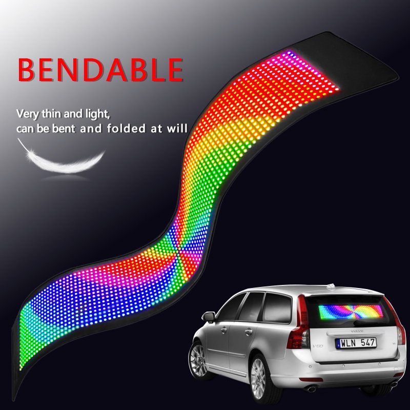 Programmable Scrolling Messages Flexible LED Sign Display App Control LED Sign Board for Cars Shops Digital Advertising Screen