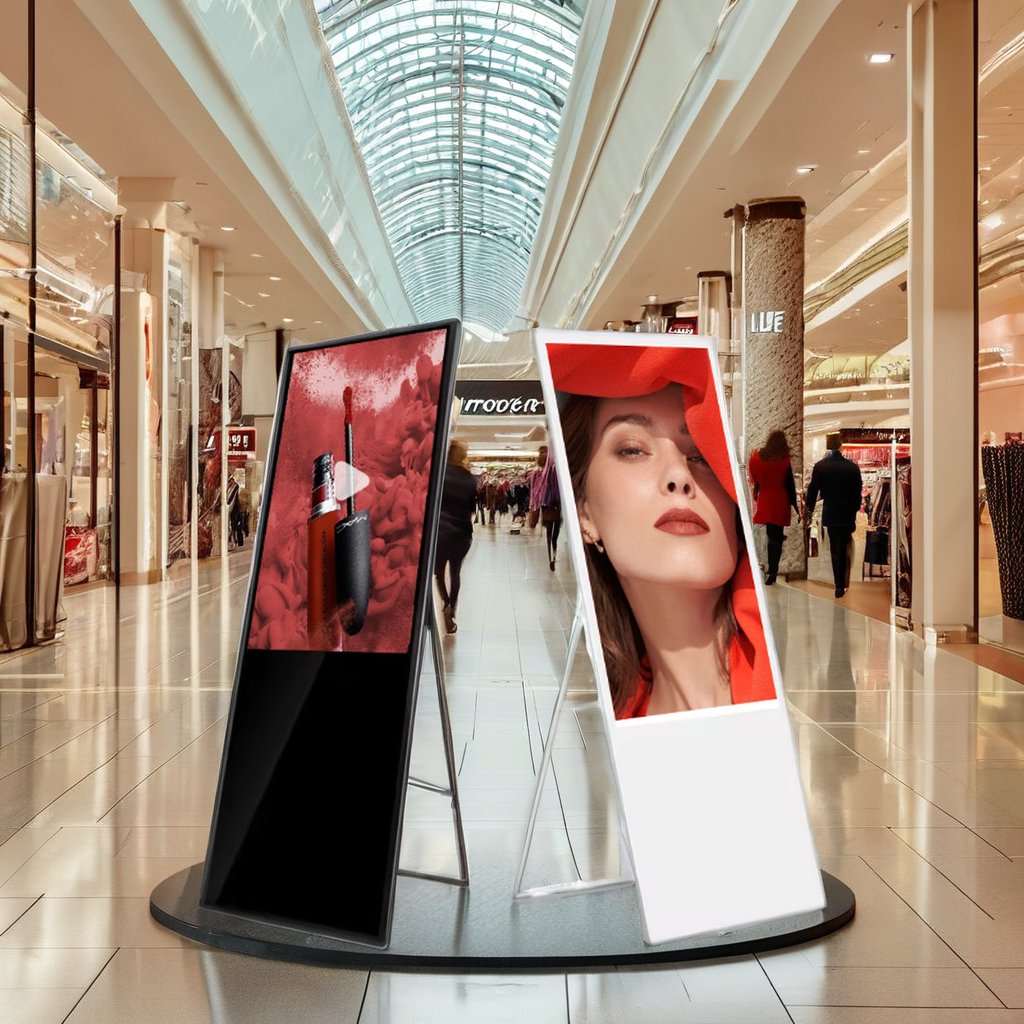 Indoor HD 43" Fhd Lcd Portable Digital A Board Signage Display Stand Poster For Shop Portable smart tvs Media Player