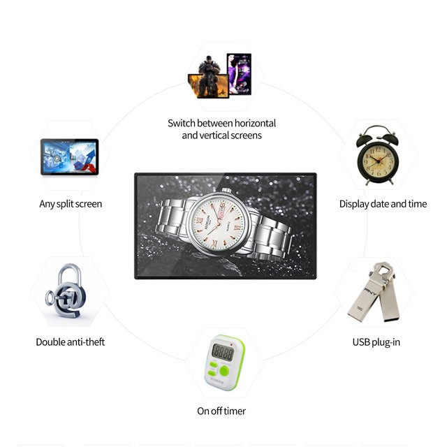 10.1-75 Inch Android Wifi Wall Mount LCD Screen Digital Signage Advertising Player