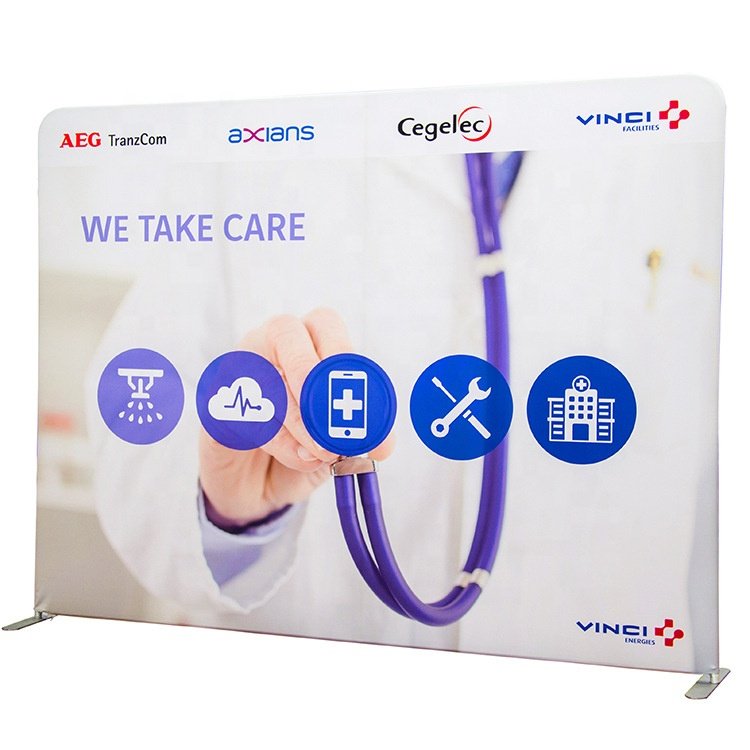 Advertising Exhibition Tension Fabric Backdrop Display Booth Banner Stand