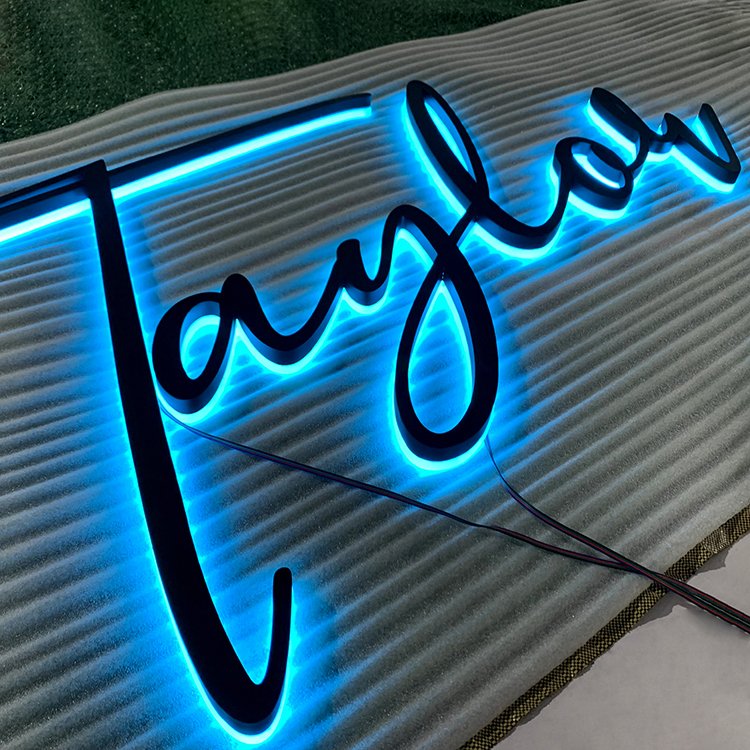 stainless steel led backlit sign custom letter led logo sign outdoor logo signage channel letter 3d custom led sign for business