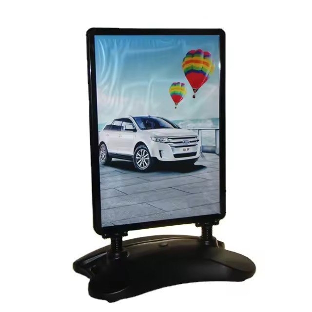 Hot sale water base outdoor swing advertising board aluminum pavement signs poster stand for pavement display