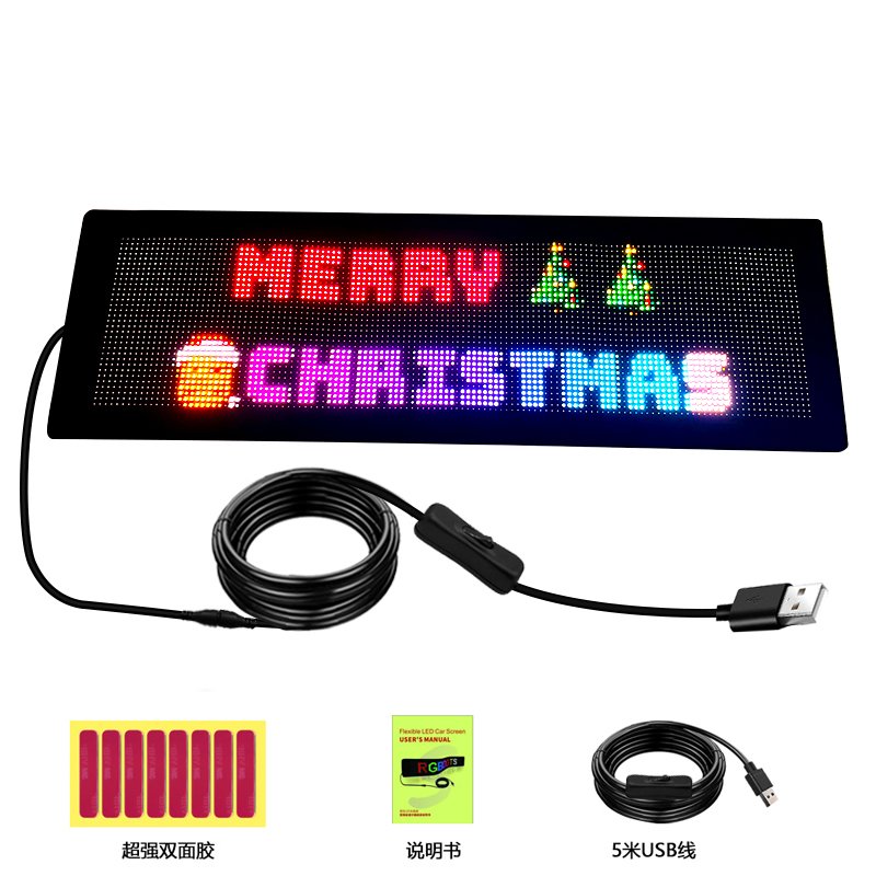 Outdoor Portable Advertising Screen Flexible Scrolling LED Matrix Panel Lighted Up Running Custom Words Slogan Party LED Screen