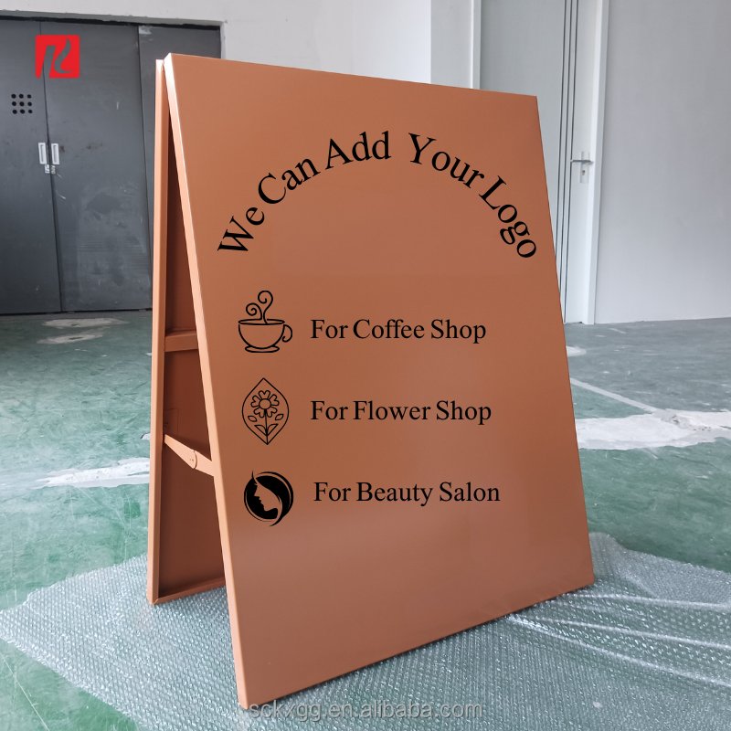 Kexian Custom Outdoor Floor Stand Business Logo Sign Folding A Frame Sign Board Pavement Sidewalk Sign