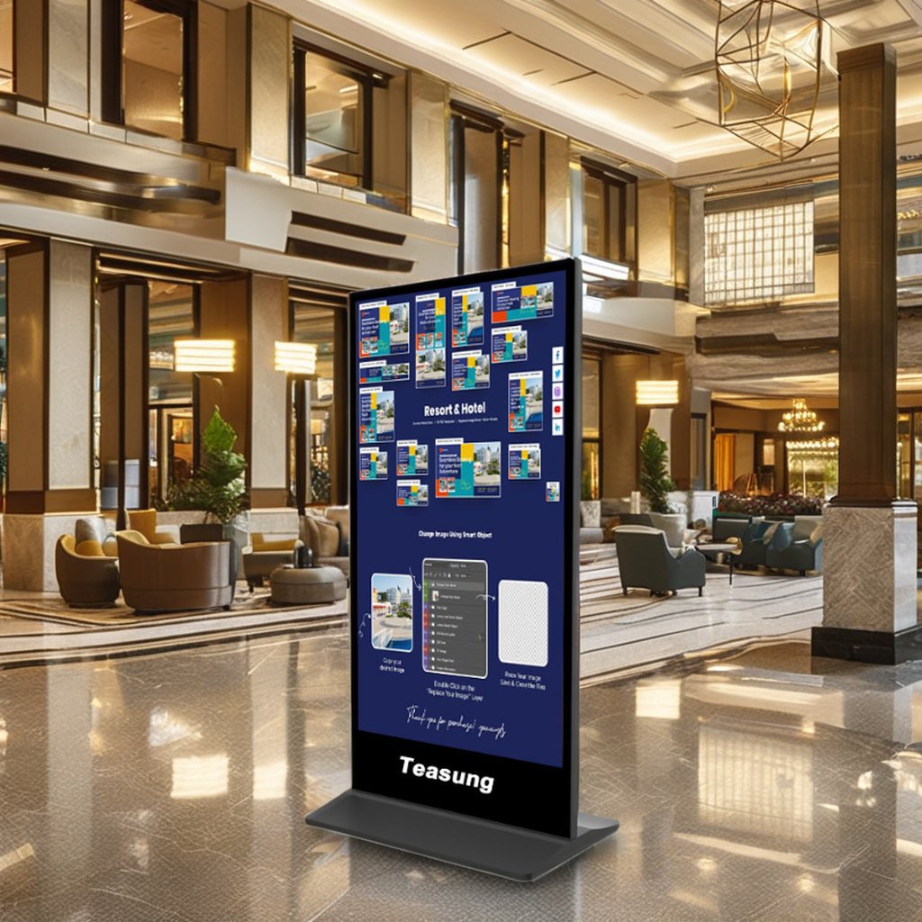 HD ultra thin internet advertising digital signages 86/98inch totem touch screen indoor advertising screen commercial display tv