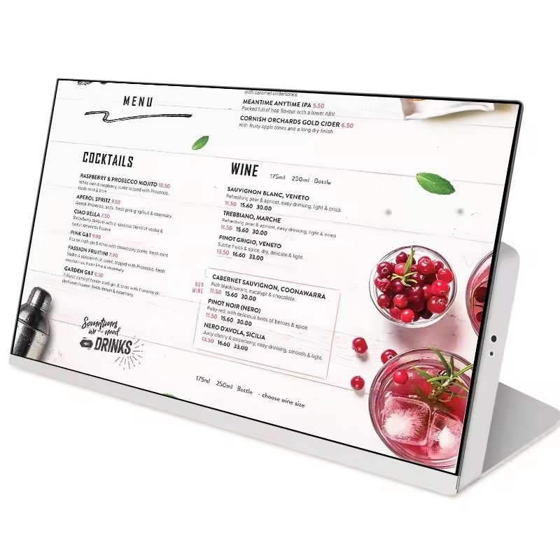 23.8 24 inch Android tablet indoor restaurant touch order screen boards for milk tea shop restaurants desktop digital menu board
