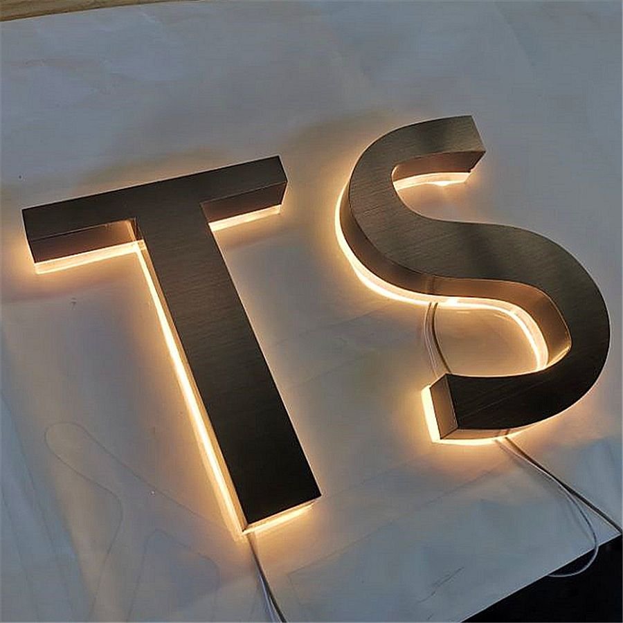 Personalized Outdoor Illuminated Sign Board Made of Glass and PVC for Office or Retail Shop Use