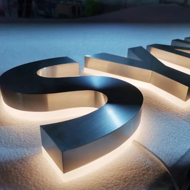 Advertising Letter Acrylic Backlit Sign Stainless Steel Acrylic Sign 3d Illuminated Logo Sign Board