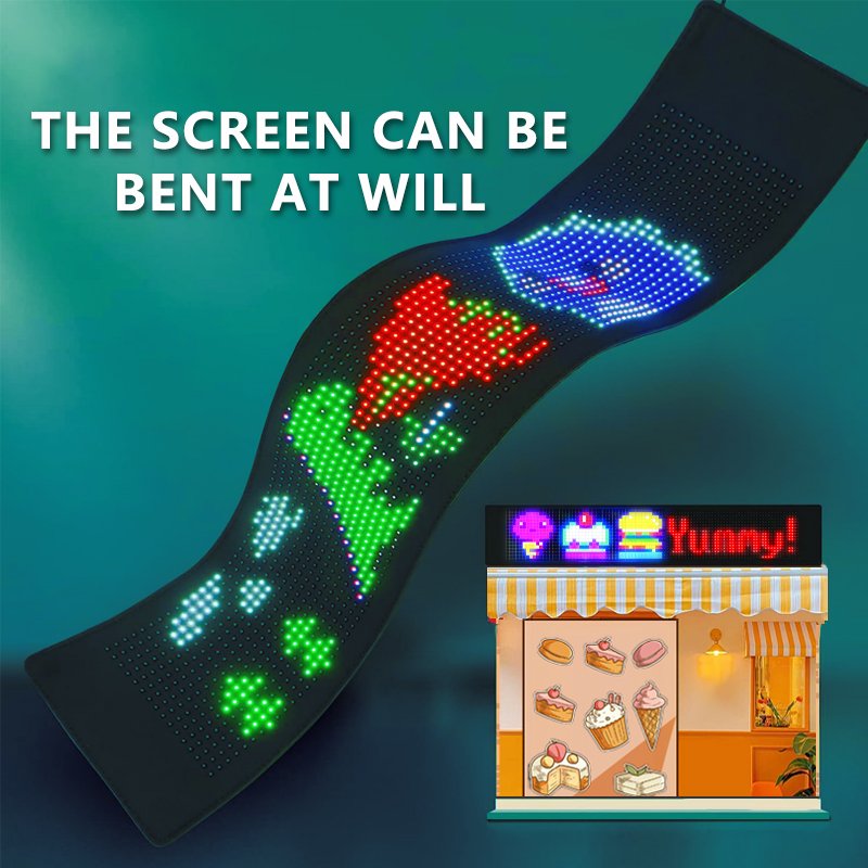 Pixel 32*96 Flexible Illuminated Advertising LED Screen APP Control Moving Messages Display Soft LED Board Flexible LED Panel
