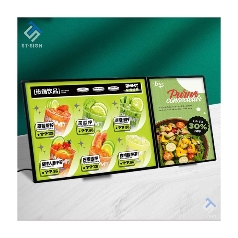 tempered glass light box indoor led poster light boxes frame custom menu board