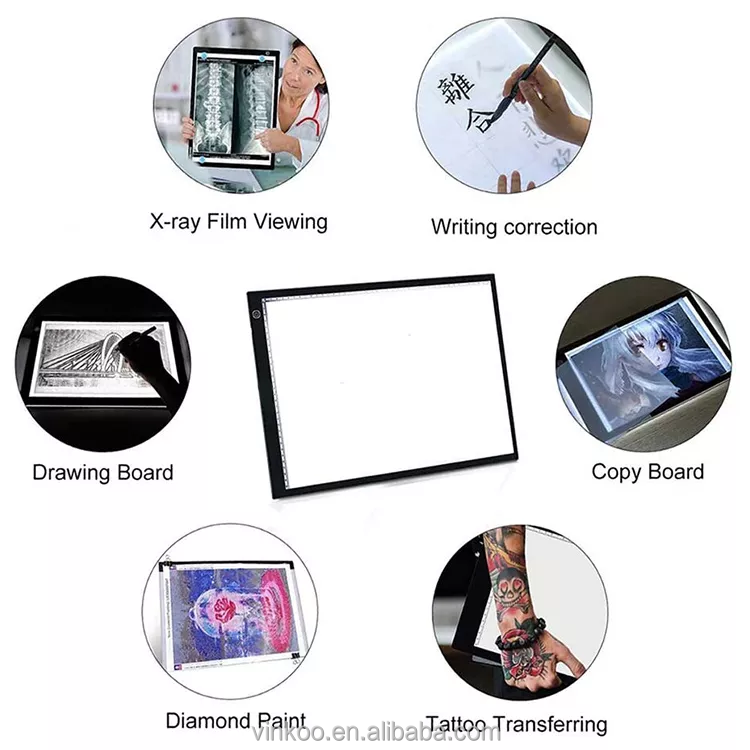 Led Sketching Copying Light Board Dimmable Diamond Drawing Graphic Tablet A3 Led Tracing Board