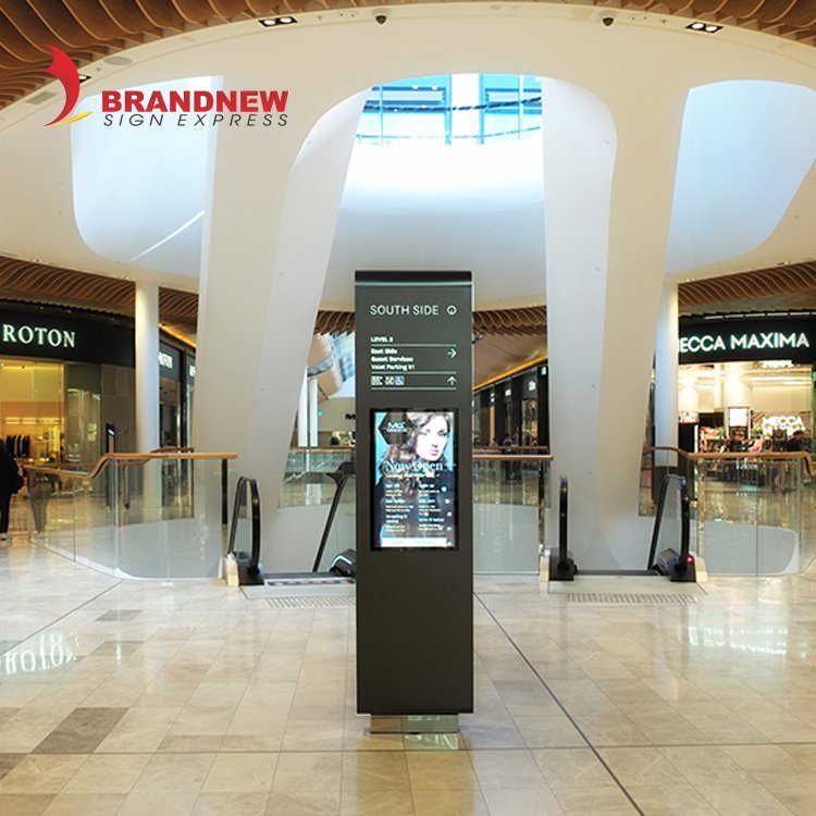 Shopping mall wayfinding free standing advertising light box signage
