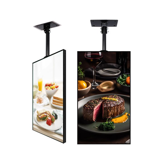 Wall Hanging Kiosk Menu Board Vertical Lcd Advertising Screen For Sale Digital Advertising Screens Shop Window Display