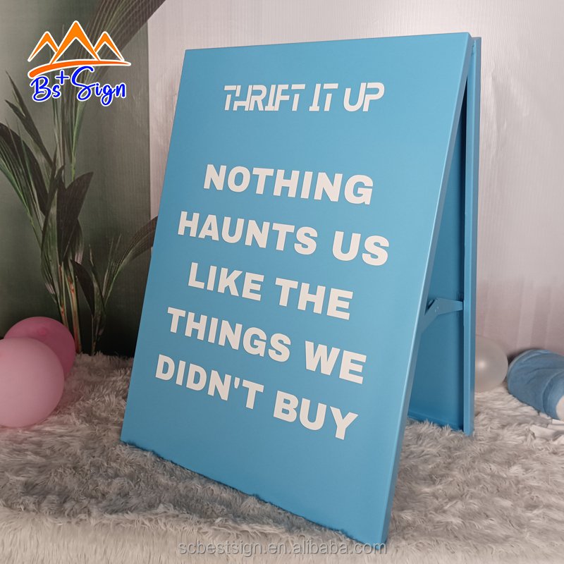 BS+ Custom Advertising Boards A Frame Sign Outdoor Sign Board Metal Business Signage Board Stand