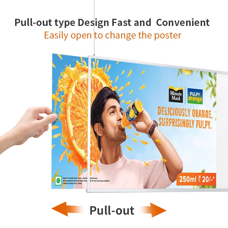 Wholesale hanging pull-out double-sided illuminated light box billboards, supermarkets, shopping malls