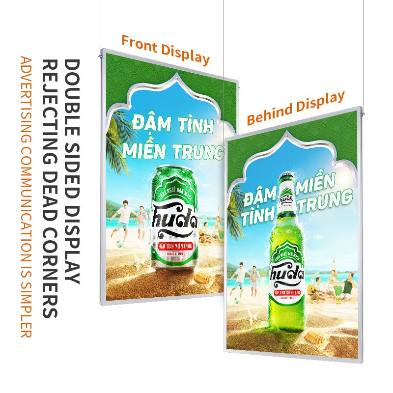 Wholesale hanging pull-out double-sided illuminated light box billboards, supermarkets, shopping malls
