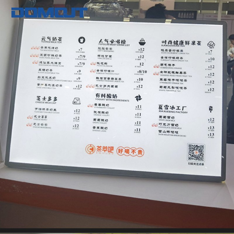 LED A4 Menu Board Light Box Restaurant Cinema Marketing Custom Shape Hanging Display Frame Outdoor Advertising