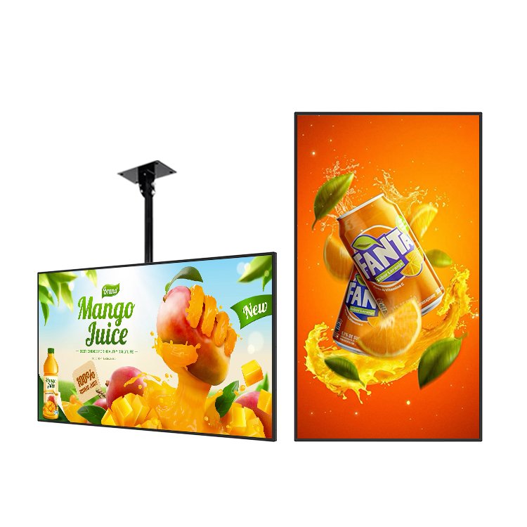 HUSHIDA Wall Mount Thru Digital Menu Board Pizza Digital Board Display Screen Restaurant LCD Panel Menu Board