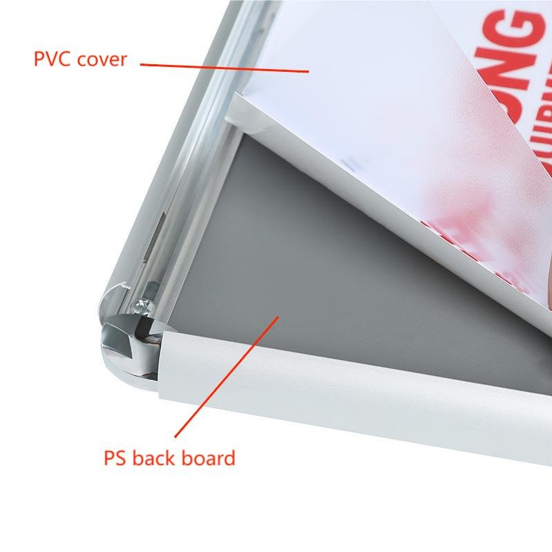 Wholesale round corner A0/A1/A2/A3/A4 display frame Snap Frame adjustable picture Aluminum Alloy 25mm Poster Frames