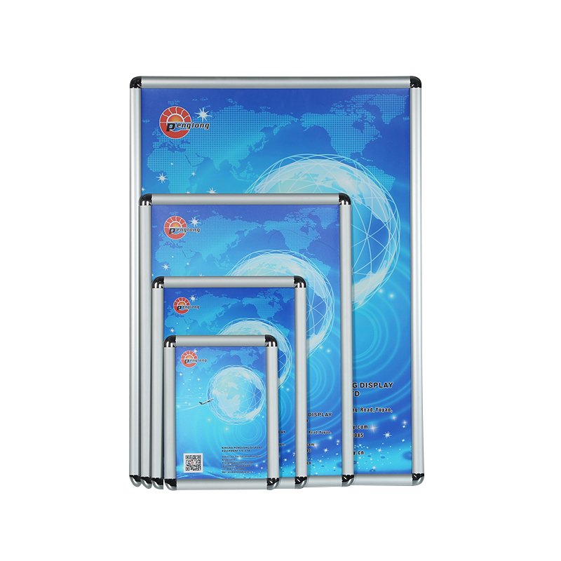 Wholesale round corner A0/A1/A2/A3/A4 display frame Snap Frame adjustable picture Aluminum Alloy 25mm Poster Frames