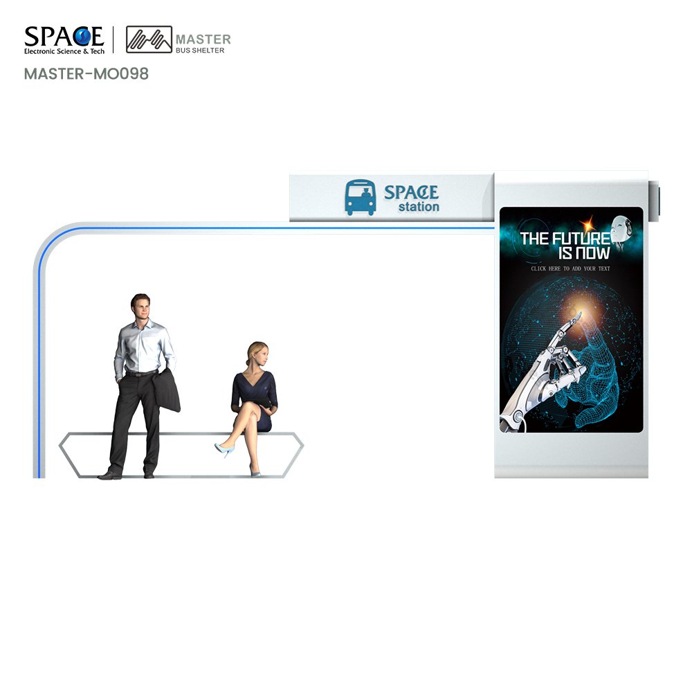 Outdoor Street Public Advertising Equipment Creative Bus Stop Bus Shelter with LED advertising board