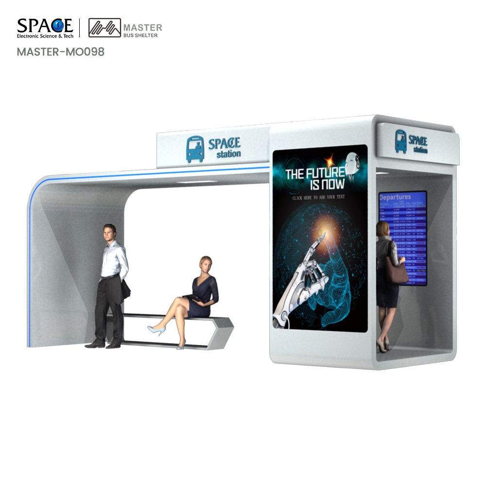 Outdoor Street Public Advertising Equipment Creative Bus Stop Bus Shelter with LED advertising board