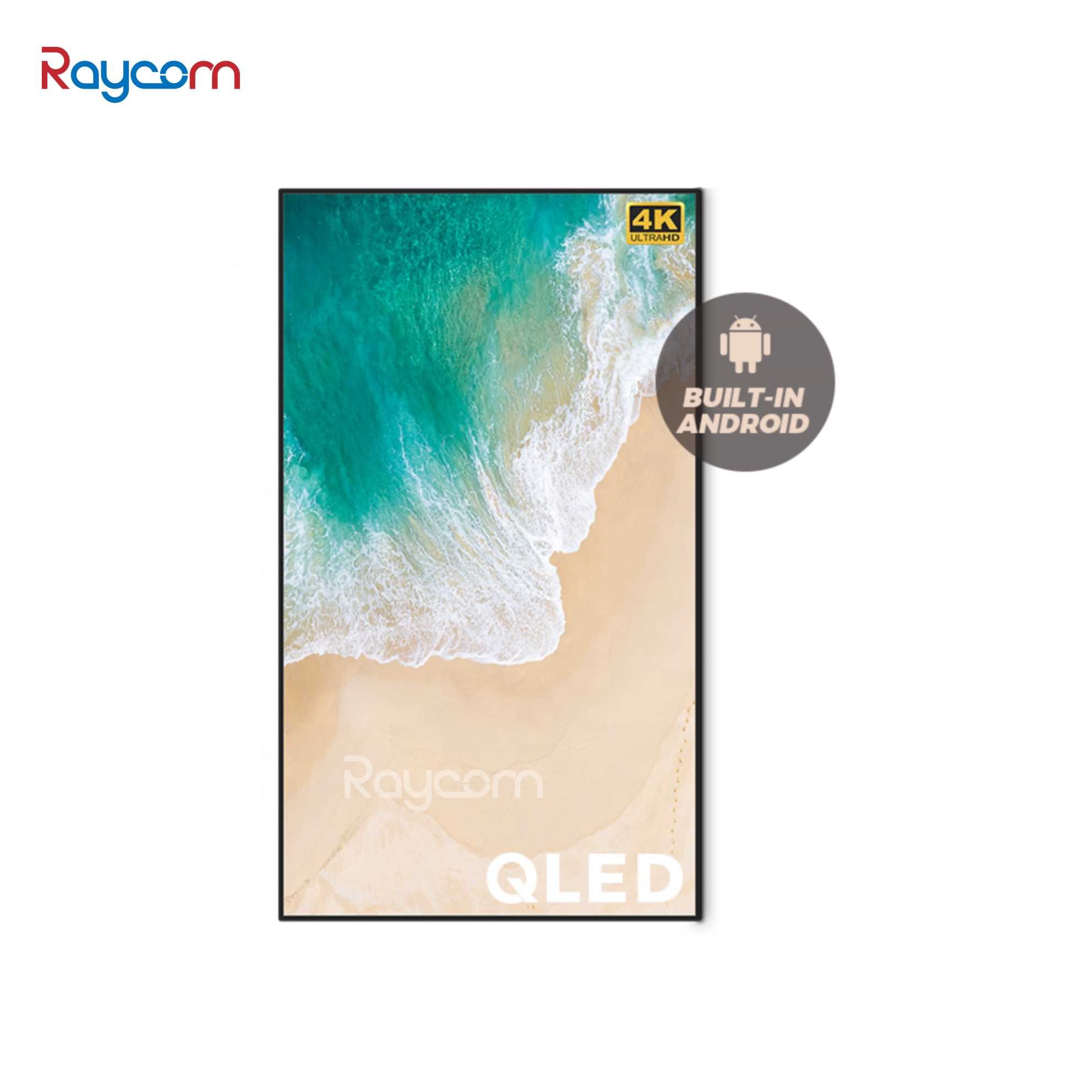 Raycom P10 Indoor Advertising Display 32/43/55/65 Inch QLED LCD LED Design Screens with SDK Function Digital Signage Displays