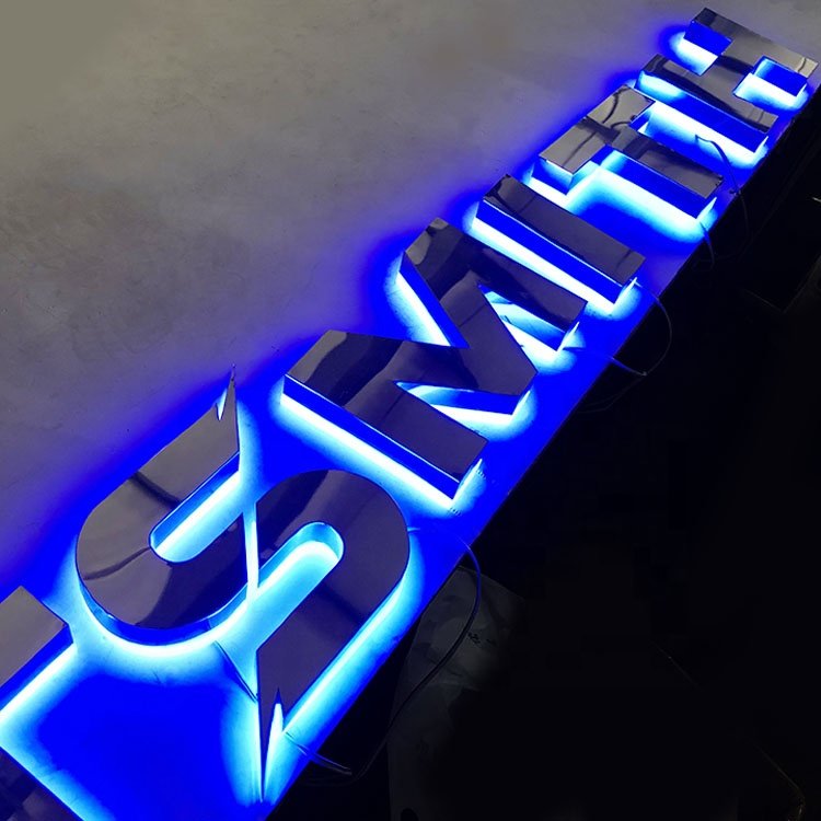 custom LED sign stainless steel backlit led letter sign business 3d logo led sign Signage Letters For Shops