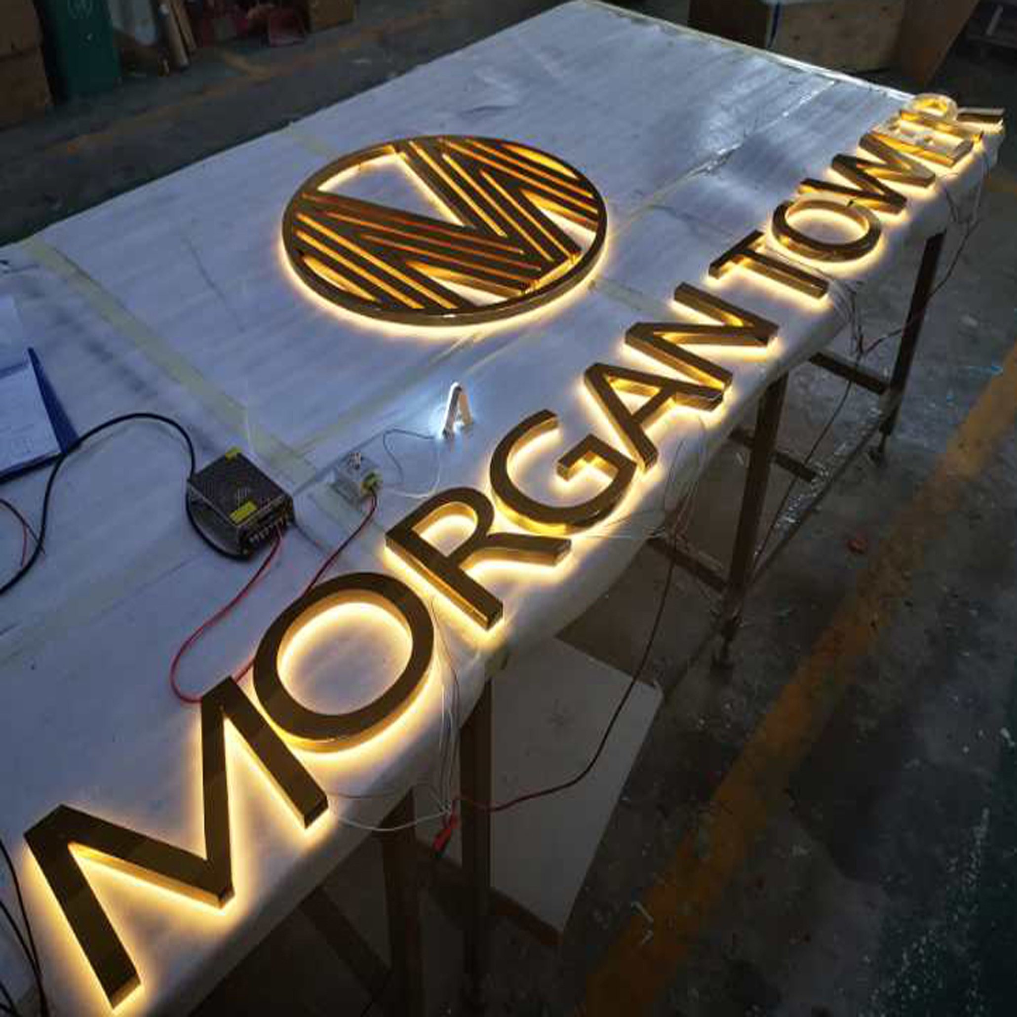 custom LED sign stainless steel backlit led letter sign business 3d logo led sign Signage Letters For Shops