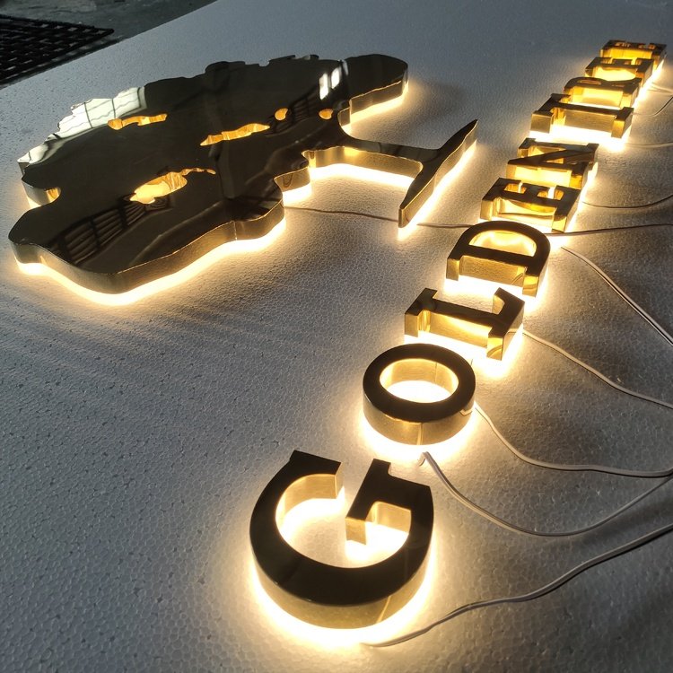 custom LED sign stainless steel backlit led letter sign business 3d logo led sign Signage Letters For Shops