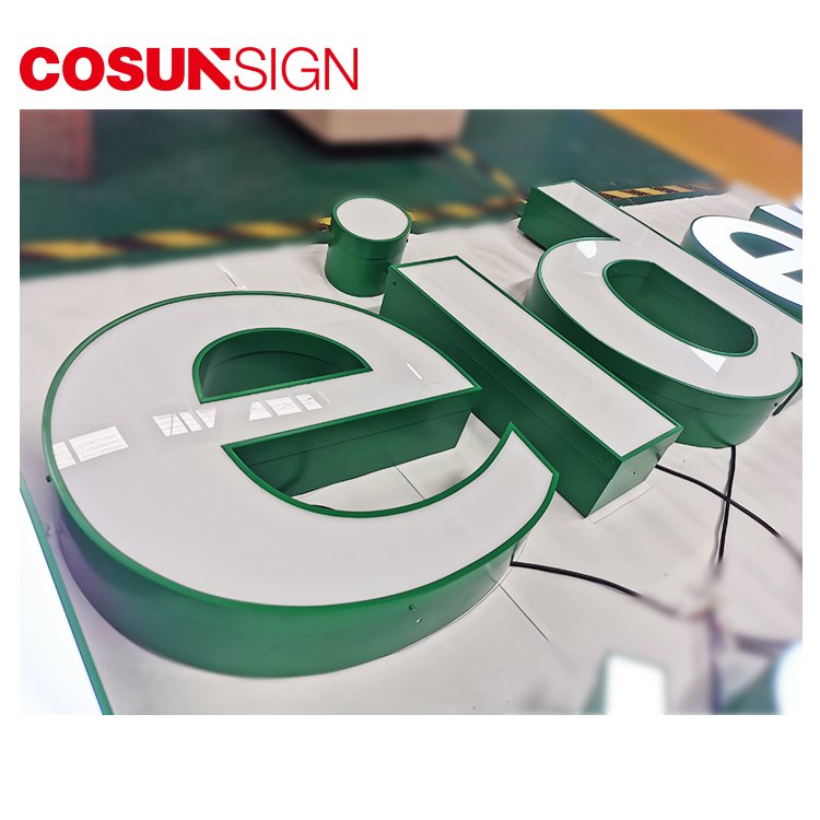 Cosun Restaurant Building Design Glow Led Light Letter Custom Logo Advertising Acrylic 3D Led Outdoor Sign Board For Shop