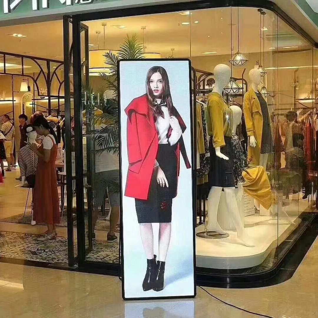 Removable advertising led poster display P2.5 P2 P1.86 led banner screen display mirror board for mall