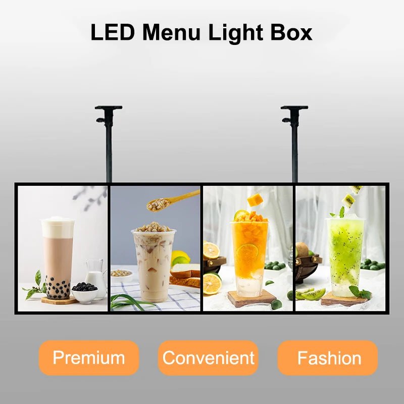 Frame LED Light Box Illuminated Poster Display LED Backlit Menu Board Screen For Restaurant Cafe Shops Wall Billboard