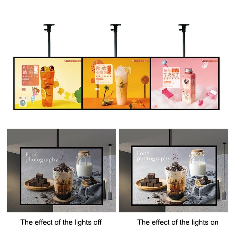 Frame LED Light Box Illuminated Poster Display LED Backlit Menu Board Screen For Restaurant Cafe Shops Wall Billboard