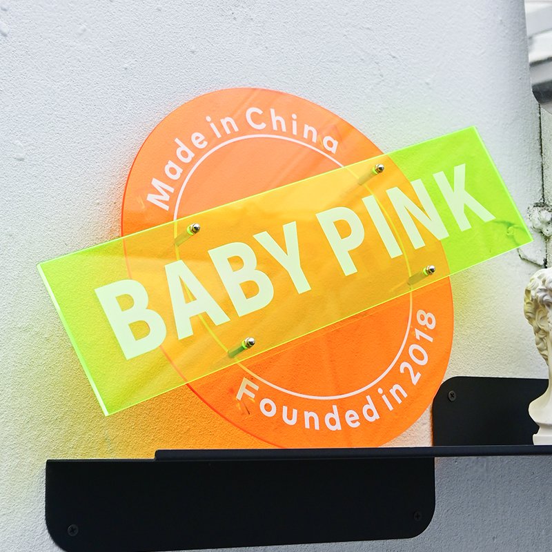 Acrylic door sign Double layer colorful customized skeleton logo advertising sign store signage
