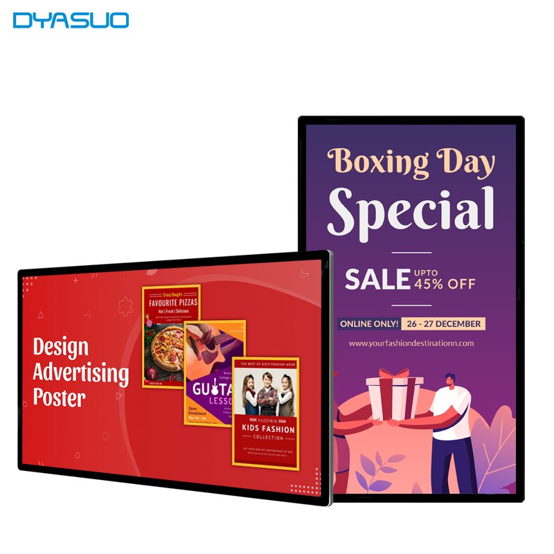 32" 42 49 inch indoor 4k uhd wall mounted lcd advertising screen digital signage menu board with 320nit/500nit/700nit/1000nit
