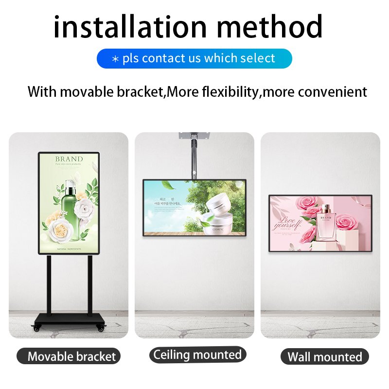 32" 42 49 inch indoor 4k uhd wall mounted lcd advertising screen digital signage menu board with 320nit/500nit/700nit/1000nit