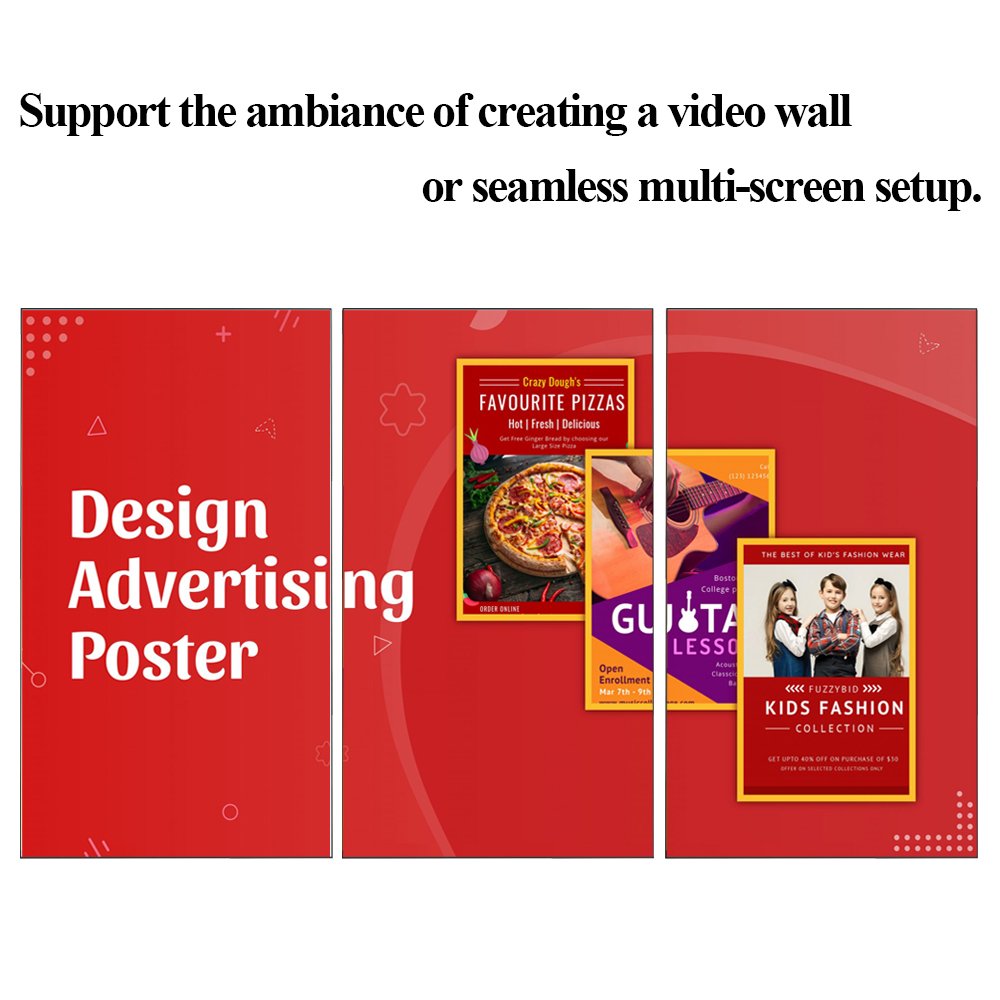 32" 42 49 inch indoor 4k uhd wall mounted lcd advertising screen digital signage menu board with 320nit/500nit/700nit/1000nit