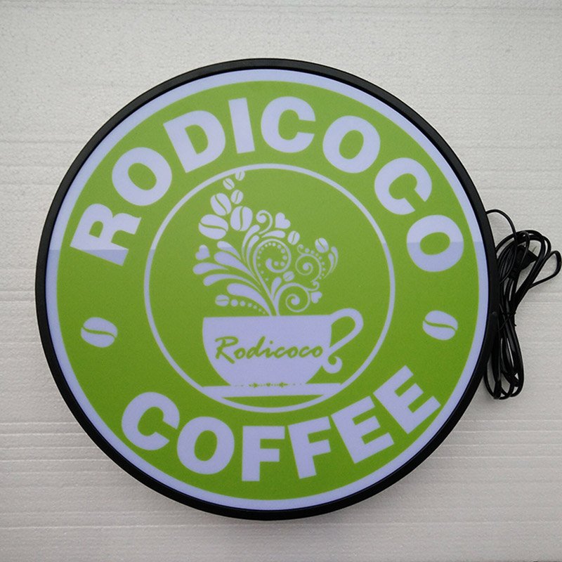 Led Illuminated Sign Circle Shop Round Outdoor Acrylic Led Sign Board Led Advertising Light Box Signage Projecting Sign